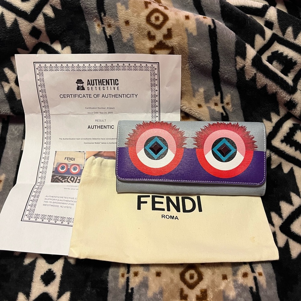 Fendi VEC “Monster” Continental Long Wallet w/ RFID
